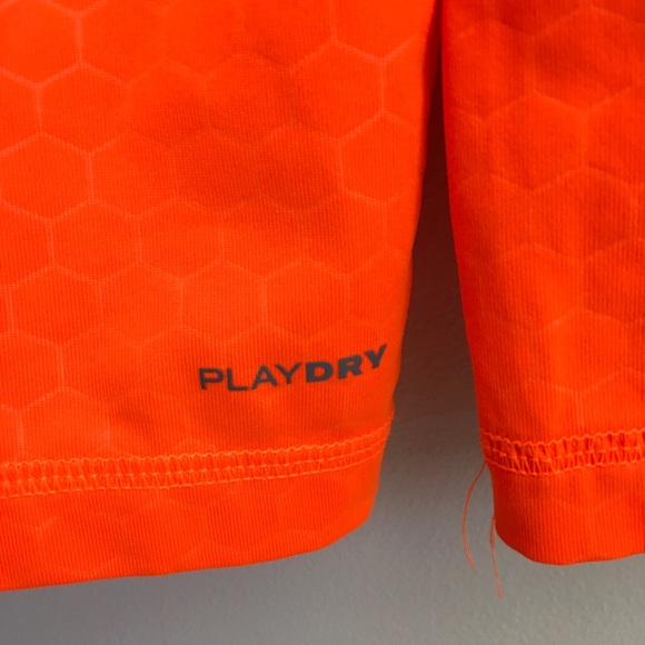 Reebok men’s 1/4 zip orange pullover honeycomb pattern, size medium, jacket - Picture 4 of 6